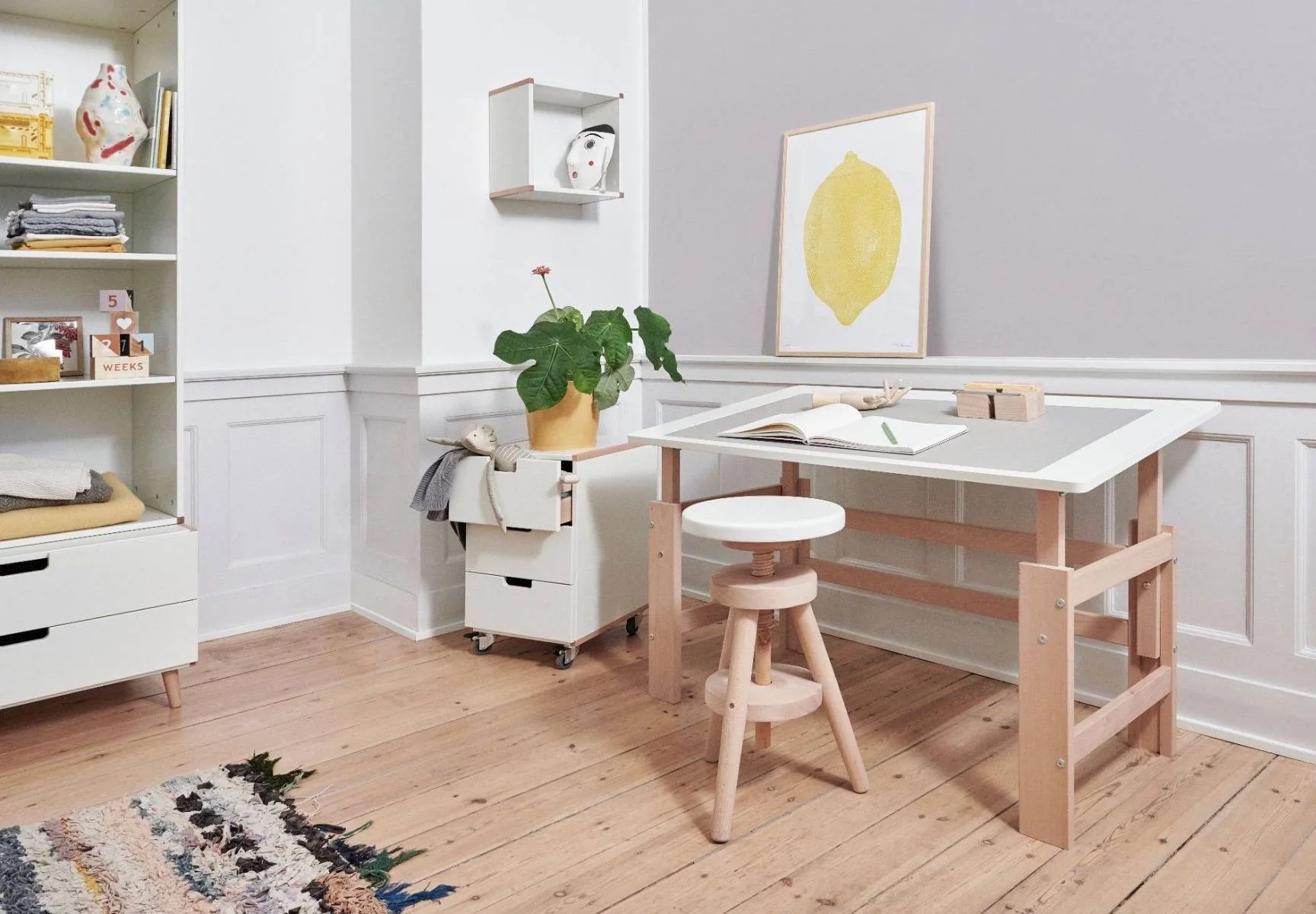 Justerbart skrivebord med stel i bøgetræ - Image 19